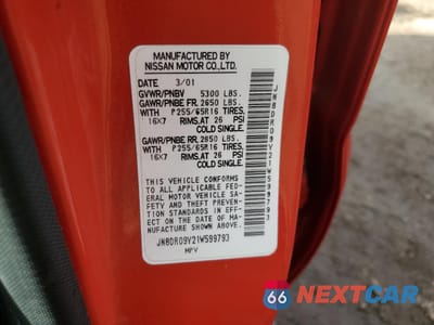 Zdjęcie 25 z 26 samochodu: 2001 NISSAN PATHFINDER LE VIN:JN8DR09Y21W599793 - miniatura