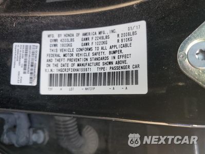Zdjęcie 14 z 14 samochodu: 2017 HONDA ACCORD LX VIN:1HGCR2F3XHA155971 - miniatura
