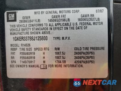 Zdjęcie 13 z 13 samochodu: 2008 GMC ACADIA SLT-2 VIN:1GKER33788J125800 - miniatura
