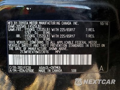 Zdjęcie 14 z 14 samochodu: 2017 TOYOTA RAV4 XLE VIN:2T3WFREV7HW323616 - miniatura