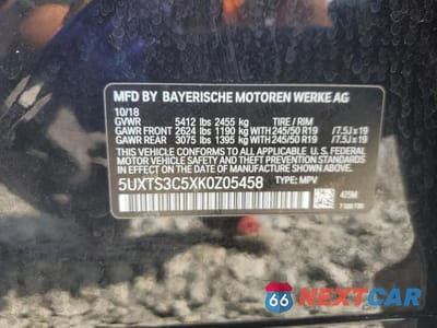 Zdjęcie 13 z 13 samochodu: 2019 BMW X3 XDRIVEM40I VIN:5UXTS3C5XK0Z05458 - miniatura