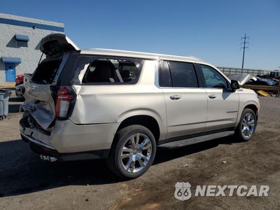 Trzecie zdjęcie samochodu z tyłu: 2021 CHEVROLET SUBURBAN K1500 HIGH COUNTRY VIN:1GNSKGKL6MR296606 - miniatura