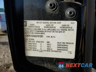 Zdjęcie 12 z 12 samochodu: 2002 GMC YUKON XL K1500 VIN:1GKFK16Z42J161291 - miniatura