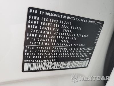 Zdjęcie 13 z 13 samochodu: 2018 VOLKSWAGEN TIGUAN SE VIN:3VV2B7AX5JM089863 - miniatura