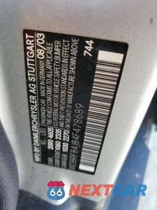 Zdjęcie 12 z 12 samochodu: 2004 MERCEDES-BENZ C 320 4MATIC VIN:WDBRF84J84F478689 - miniatura