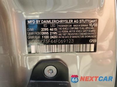 Zdjęcie 13 z 13 samochodu: 2004 MERCEDES-BENZ SL 500 VIN:WDBSK75F44F069123 - miniatura