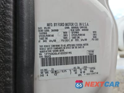 Zdjęcie 13 z 13 samochodu: 2001 FORD F250 SUPER DUTY VIN:1FTNX20L41ED25195 - miniatura