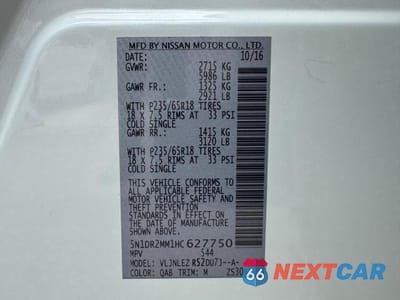 Zdjęcie 15 z 15 samochodu: 2017 NISSAN PATHFINDER S VIN:5N1DR2MM1HC627750 - miniatura