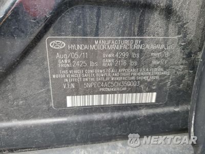 Zdjęcie 12 z 12 samochodu: 2012 HYUNDAI SONATA SE VIN:5NPEC4AC5CH350003 - miniatura