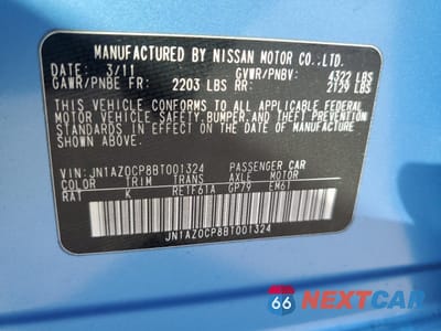 Zdjęcie 12 z 12 samochodu: 2011 NISSAN LEAF SV VIN:JN1AZ0CP8BT001324 - miniatura