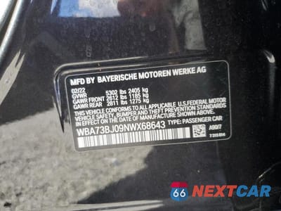 Zdjęcie 12 z 12 samochodu: 2022 BMW 540 XI VIN:WBA73BJ09NWX68643 - miniatura