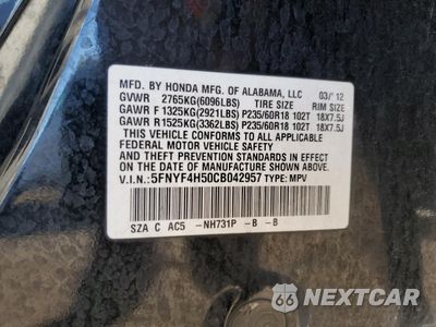 Zdjęcie 13 z 15 samochodu: 2012 HONDA PILOT EXL VIN:5FNYF4H50CB042957 - miniatura