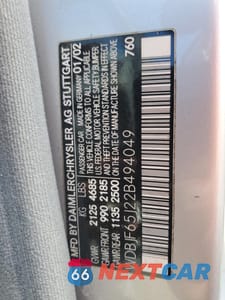 Zdjęcie 12 z 14 samochodu: 2002 MERCEDES-BENZ E 320 VIN:WDBJF65J22B494049 - miniatura