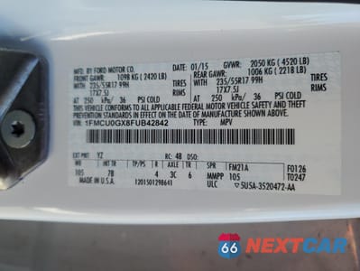 Zdjęcie 13 z 15 samochodu: 2015 FORD ESCAPE SE VIN:1FMCU0GX8FUB42842 - miniatura