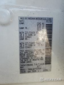 Zdjęcie 14 z 16 samochodu: 2019 NISSAN ROGUE S VIN:5N1AT2MV6KC767104 - miniatura
