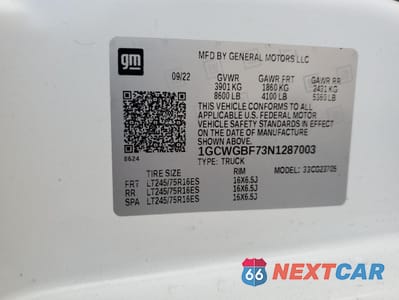 Zdjęcie 13 z 13 samochodu: 2022 CHEVROLET EXPRESS G2500 VIN:1GCWGBF73N1287003 - miniatura