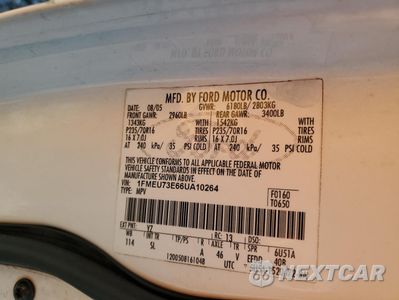 Zdjęcie 13 z 13 samochodu: 2006 FORD EXPLORER XLT VIN:1FMEU73E66UA10264 - miniatura