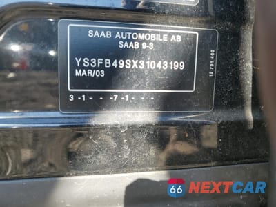 Zdjęcie 12 z 12 samochodu: 2003 SAAB 9-3 LINEAR VIN:YS3FB49SX31043199 - miniatura