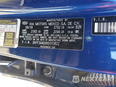 Zdjęcie 12 z 13 samochodu: 2019 KIA FORTE GT LINE VIN:3KPF34ADXKE015822 - miniatura