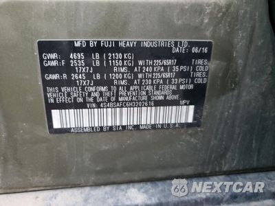Zdjęcie 12 z 15 samochodu: 2017 SUBARU OUTBACK 2.5I PREMIUM VIN:4S4BSAFC6H3202616 - miniatura