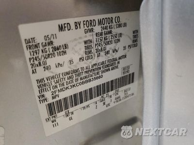 Zdjęcie 14 z 16 samochodu: 2011 FORD EDGE LIMITED VIN:2FMDK3KC0BBB35660 - miniatura