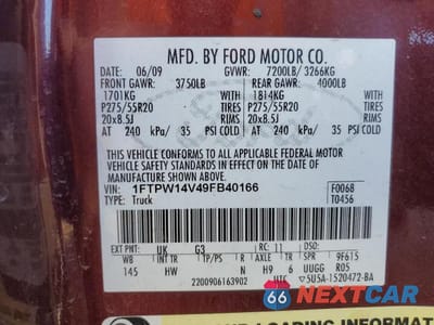 Zdjęcie 12 z 12 samochodu: 2009 FORD F150 SUPERCREW VIN:1FTPW14V49FB40166 - miniatura