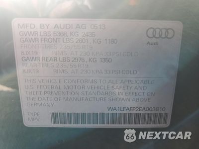Zdjęcie 13 z 13 samochodu: 2014 AUDI Q5 PREMIUM PLUS VIN:WA1LFAFP2EA003810 - miniatura