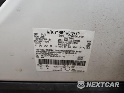 Zdjęcie 13 z 13 samochodu: 2015 FORD EXPLORER XLT VIN:1FM5K7D85FGC65162 - miniatura