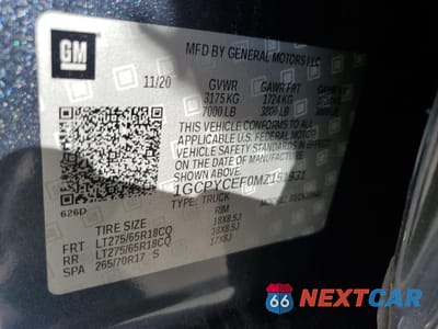 Zdjęcie 12 z 13 samochodu: 2021 CHEVROLET SILVERADO K1500 TRAIL BOSS CUSTOM VIN:1GCPYCEF0MZ151931 - miniatura