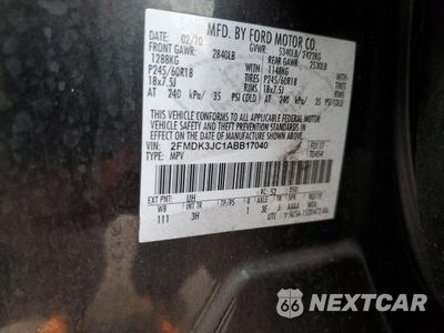 Zdjęcie 12 z 14 samochodu: 2010 FORD EDGE SEL VIN:2FMDK3JC1ABB17040 - miniatura
