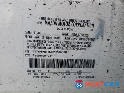 Zdjęcie 12 z 12 samochodu: 2009 MAZDA 6 S VIN:1YVHP81B395M34808 - miniatura