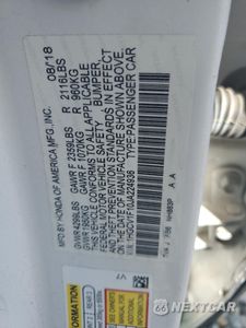 Zdjęcie 12 z 12 samochodu: 2018 HONDA ACCORD LX VIN:1HGCV1F10JA224936 - miniatura
