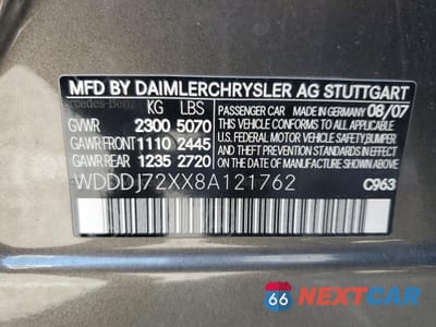 Zdjęcie 12 z 12 samochodu: 2008 MERCEDES-BENZ CLS 550 VIN:WDDDJ72XX8A121762 - miniatura