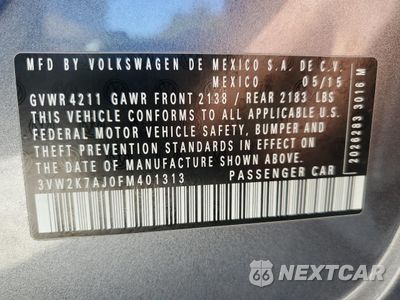 Zdjęcie 12 z 12 samochodu: 2015 VOLKSWAGEN JETTA BASE VIN:3VW2K7AJ0FM401313 - miniatura