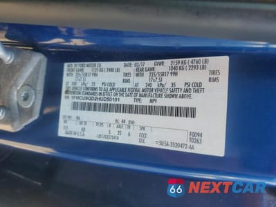 Zdjęcie 13 z 13 samochodu: 2017 FORD ESCAPE SE VIN:1FMCU9GD2HUD50101 - miniatura