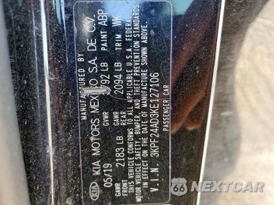 Zdjęcie 13 z 16 samochodu: 2019 KIA FORTE FE VIN:3KPF24AD3KE127106 - miniatura