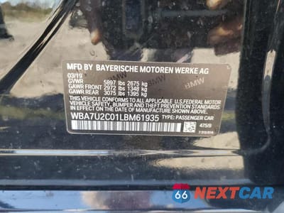 Zdjęcie 12 z 12 samochodu: 2020 BMW 750 XI VIN:WBA7U2C01LBM61935 - miniatura