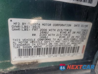 Zdjęcie 12 z 14 samochodu: 1998 TOYOTA RAV4 VIN:JT3GP10V7W7032248 - miniatura