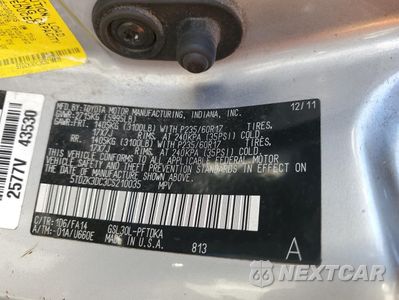 Zdjęcie 13 z 13 samochodu: 2012 TOYOTA SIENNA VIN:5TDZK3DC3CS210035 - miniatura