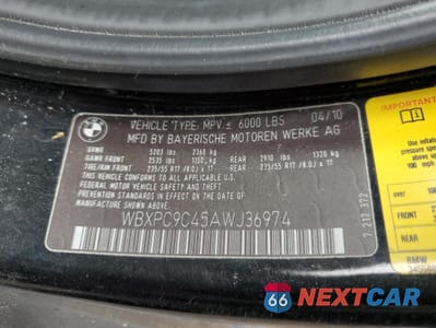 Zdjęcie 13 z 13 samochodu: 2010 BMW X3 XDRIVE30I VIN:WBXPC9C45AWJ36974 - miniatura