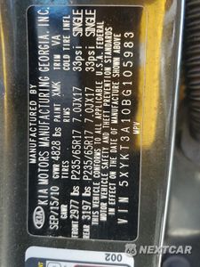 Zdjęcie 13 z 15 samochodu: 2011 KIA SORENTO BASE VIN:5XYKT3A10BG105983 - miniatura