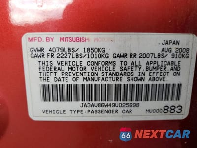 Zdjęcie 13 z 15 samochodu: 2009 MITSUBISHI LANCER GTS VIN:JA3AU86W49U025698 - miniatura