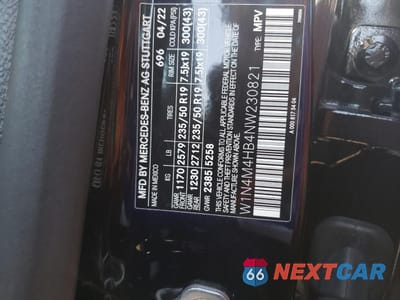 Zdjęcie 13 z 13 samochodu: 2022 MERCEDES-BENZ GLB 250 4MATIC VIN:W1N4M4HB4NW230821 - miniatura