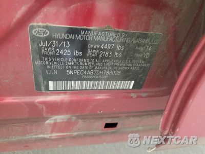 Zdjęcie 12 z 13 samochodu: 2013 HYUNDAI SONATA SE VIN:5NPEC4AB7DH788028 - miniatura