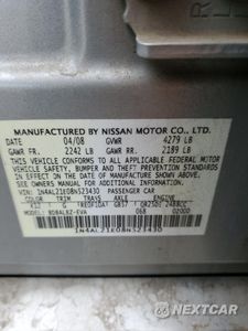 Zdjęcie 12 z 12 samochodu: 2008 NISSAN ALTIMA 2.5 VIN:1N4AL21E08N523430 - miniatura