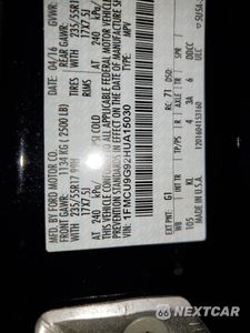 Zdjęcie 12 z 12 samochodu: 2017 FORD ESCAPE SE VIN:1FMCU9G92HUA15030 - miniatura