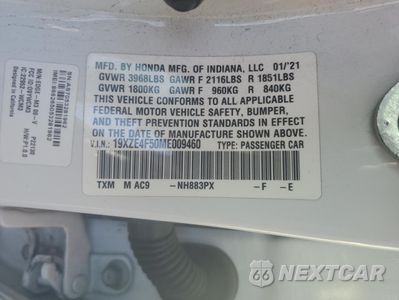 Zdjęcie 12 z 15 samochodu: 2021 HONDA INSIGHT EX VIN:19XZE4F50ME009460 - miniatura