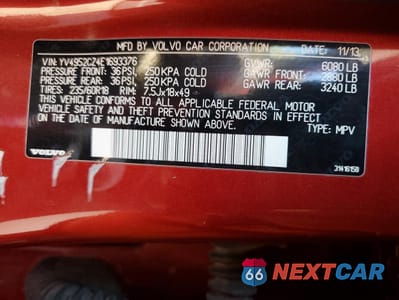 Zdjęcie 12 z 12 samochodu: 2014 VOLVO XC90 3.2 VIN:YV4952CZ4E1693376 - miniatura