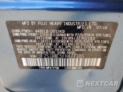 Zdjęcie 13 z 15 samochodu: 2015 SUBARU FORESTER 2.5I TOURING VIN:JF2SJAWC5FH477385 - miniatura