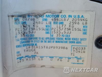 Zdjęcie 12 z 14 samochodu: 1988 FORD RANGER SUPER CAB VIN:1FTCR15T8JPB93986 - miniatura